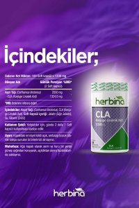 Herbina CLA 1330mg (Konjuge Linoleik Asit) 100 Softjel Kapsul