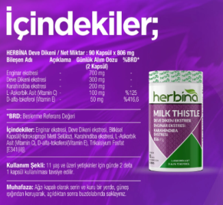 Herbina Milk Thistle Mix 90 Kapsül