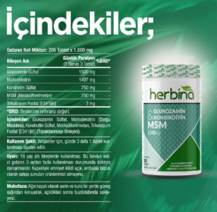 Herbina Glukozamin Kondroitin MSM 200 Tablet