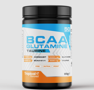 Gainup BCAA - Glutamine Powder 50 Servis 655gr - Tropical