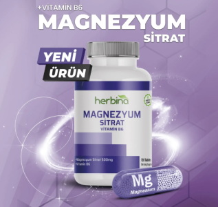 Herbina Magnezyum Sitrat 500 mg 120 Tablet