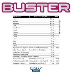 West Buster Preworkout  15 Servis (Şase) Orman Meyveli